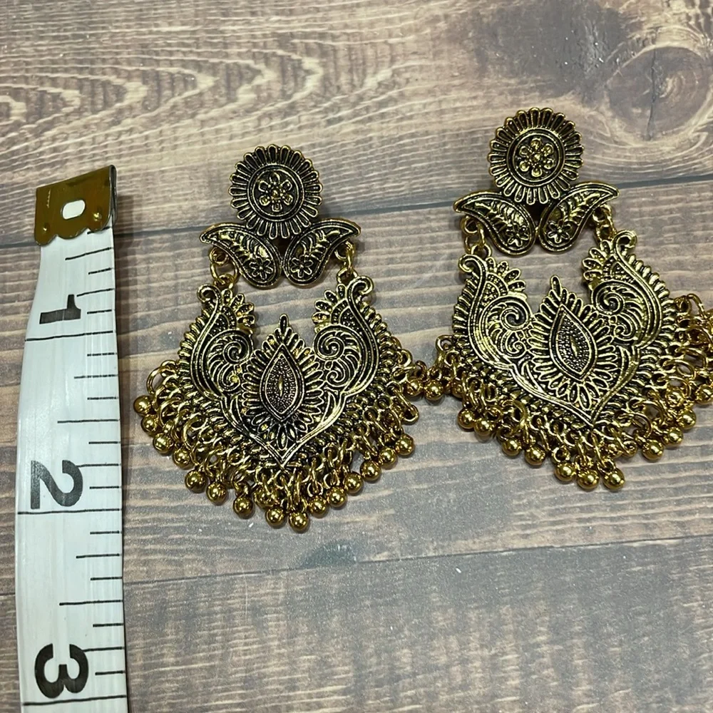 Bohemian Bali Jhumka Gypsy Earrings - Picture 7 of 9